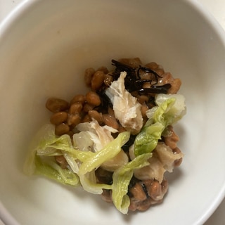 離乳食＾＾　白菜とカレイの納豆和え